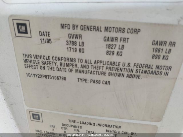 1996 CHEVROLET CORVETTE 1G1YY22P0T5106790 Photo 8