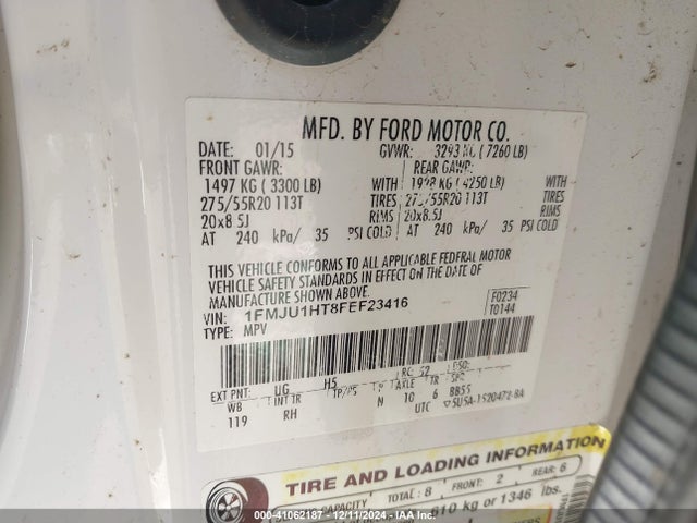 Ford Expedition King Ranch 2015 1FMJU1HT8FEF23416 Image 9
