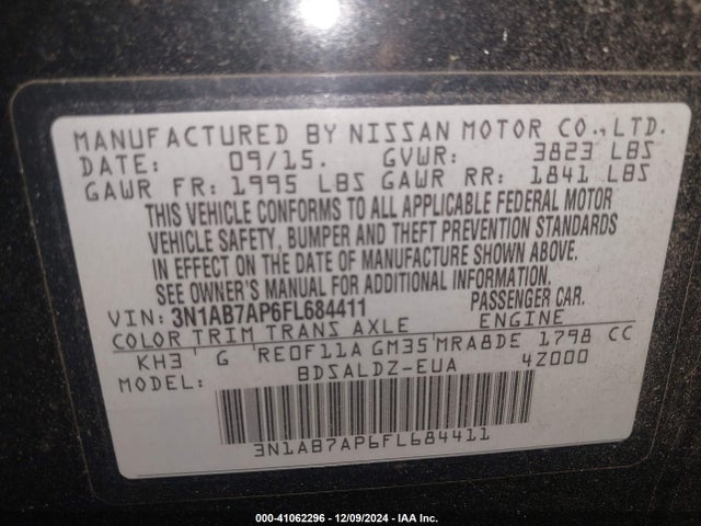 Nissan SENTRA SV 2015 3N1AB7AP6FL684411 Image 9