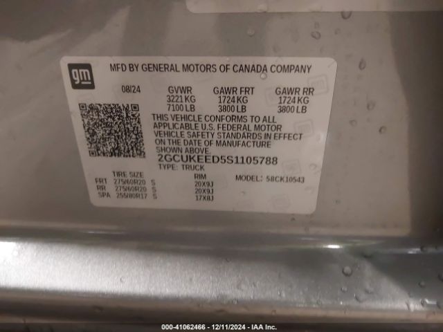 2GCUKEED5S1105788 Chevrolet Silverado 1500 4wd  Short Bed Rst