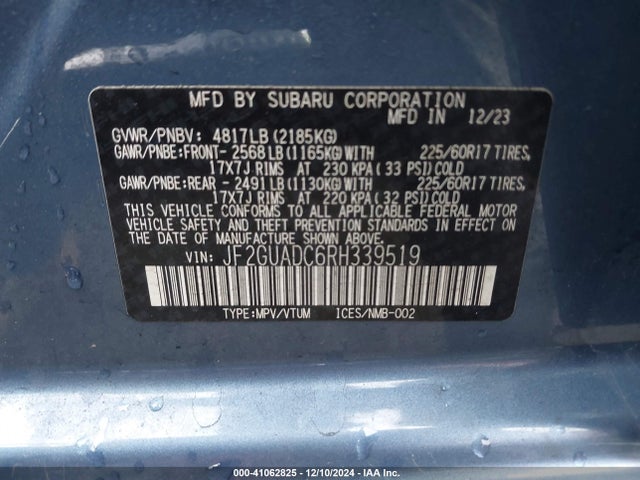 Subaru Crosstrek Premium 2024 JF2GUADC6RH339519 Image 9
