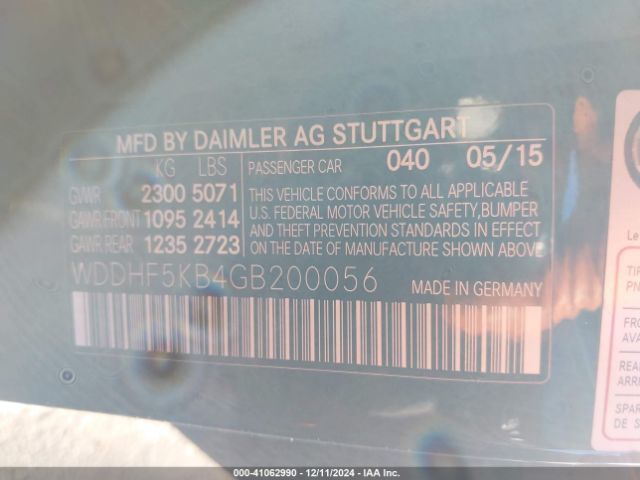 WDDHF5KB4GB200056 Mercedes-Benz E 350