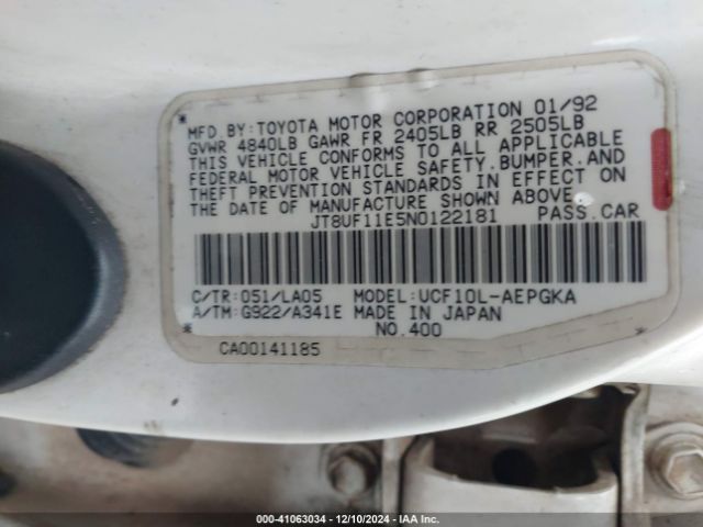 1992 LEXUS LS JT8UF11E5N0122181 Photo 8