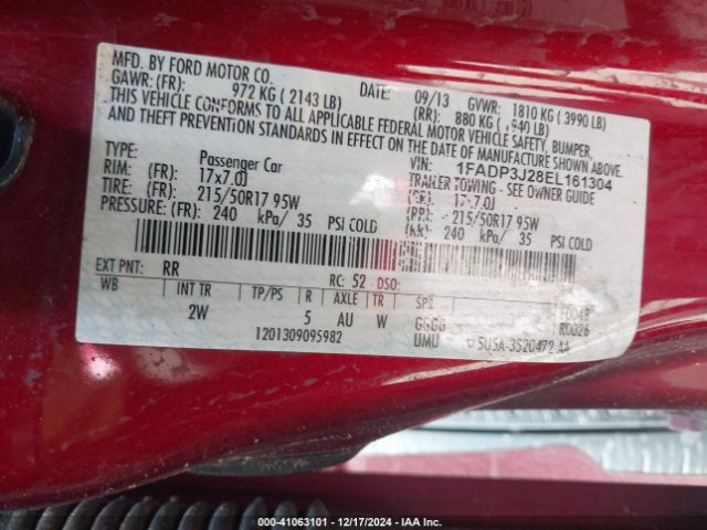 1FADP3J28EL161304 Ford Focus Titanium