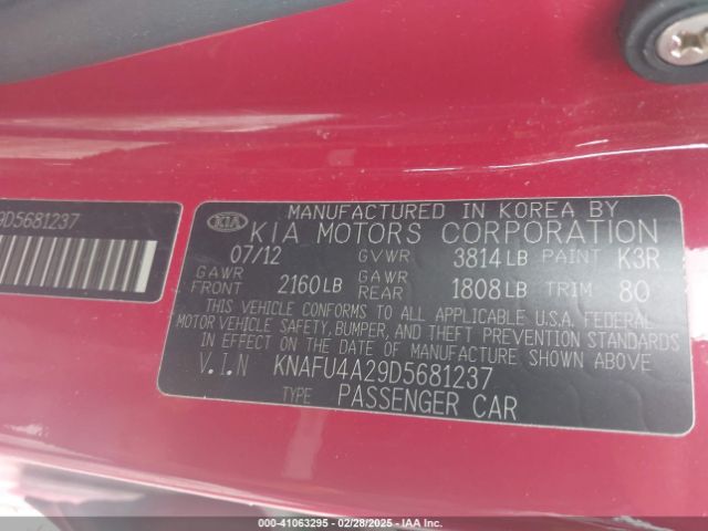 2013 KIA FORTE KNAFU4A29D5681237 Photo 8