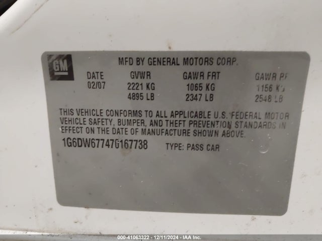 2007 CADILLAC STS 1G6DW677470167738 Photo 8
