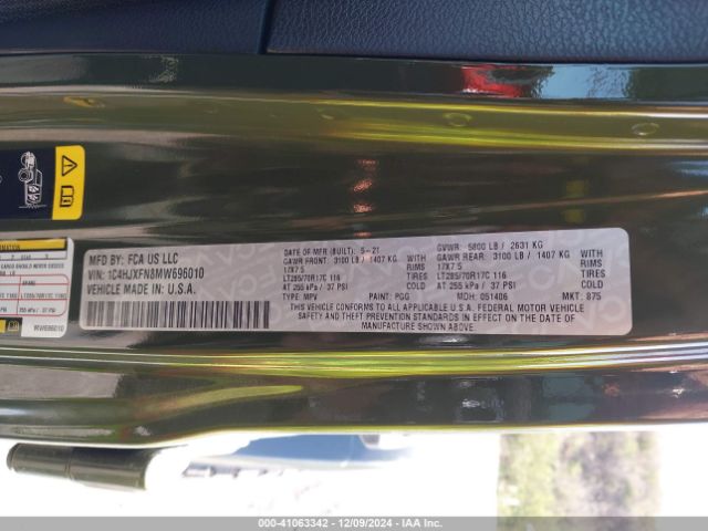 1C4HJXFN8MW696010 Jeep Wrangler Unlimited Rubicon 4x4
