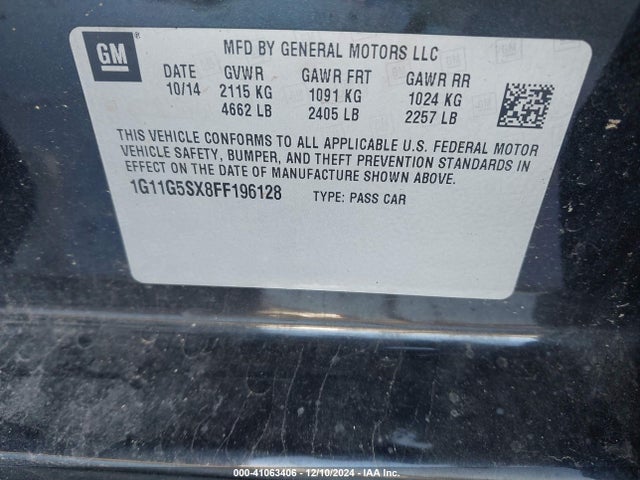 Chevrolet Malibu 2lz 2015 1G11G5SX8FF196128 Image 9