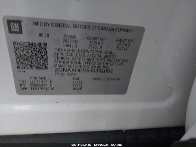 2GNAXHEV5J6331093 Chevrolet EQUINOX LS