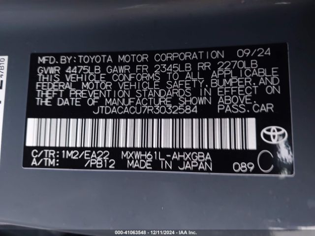 2024 TOYOTA PRIUS PRIME JTDACACU7R3032584 Photo 8