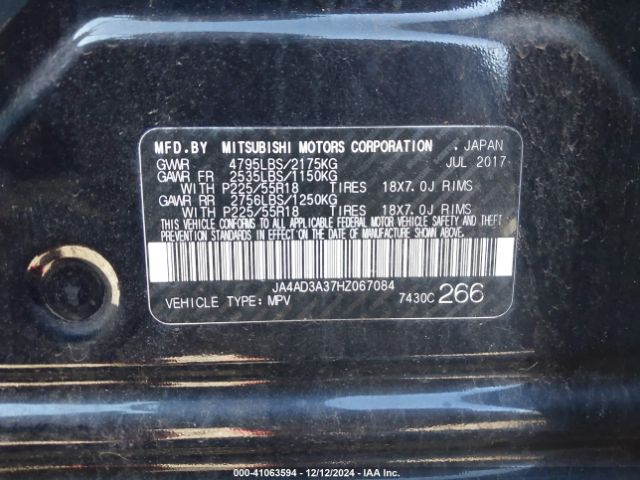 2017 MITSUBISHI OUTLANDER JA4AD3A37HZ067084 Photo 8
