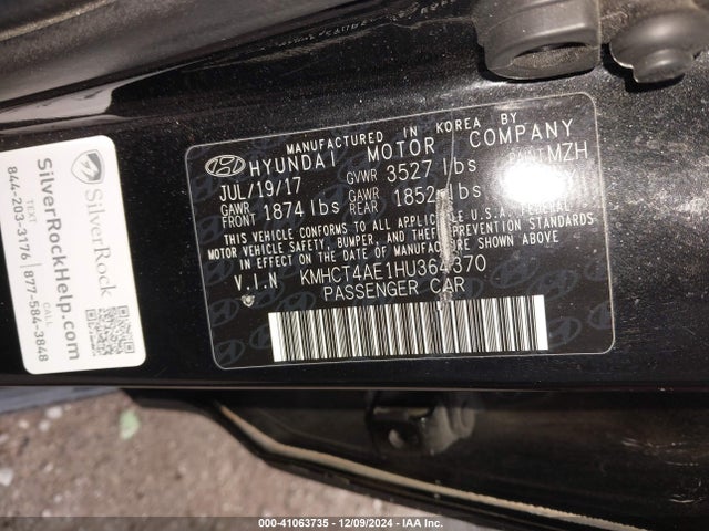 Hyundai ACCENT SE 2017 KMHCT4AE1HU364370 Image 9