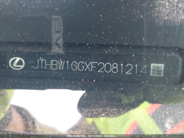 JTHBW1GGXF2081214 Lexus ES 300H