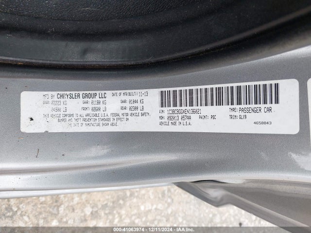 Chrysler 200 S 2014 1C3BCBGGXEN136021 Image 9