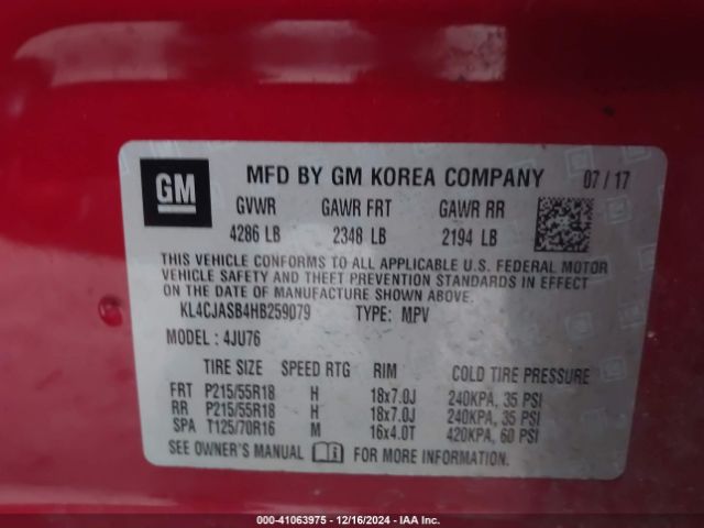KL4CJASB4HB259079 Buick Encore Preferred