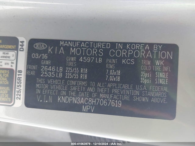 KIA Sportage Ex 2017 KNDPN3AC8H7067619 Image 9