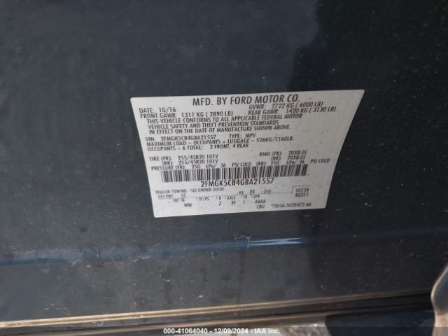 2FMGK5C84GBA21557 Ford FLEX SEL