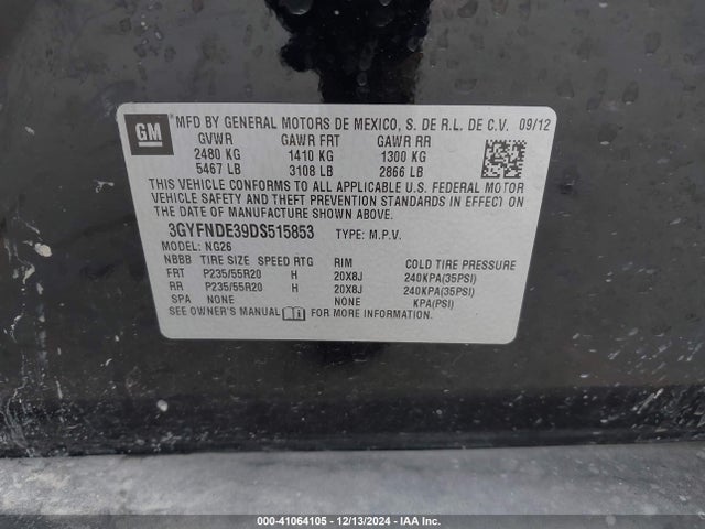 2013 CADILLAC SRX 3GYFNDE39DS515853 Photo 8