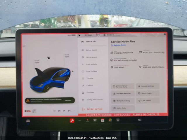 5YJ3E1EA7KF396888 Tesla Model 3 Long Range/mid Range/standard Range/standard Range Plus