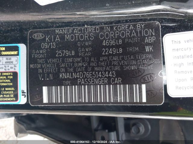 KNALN4D76E5143443 KIA Cadenza Limited