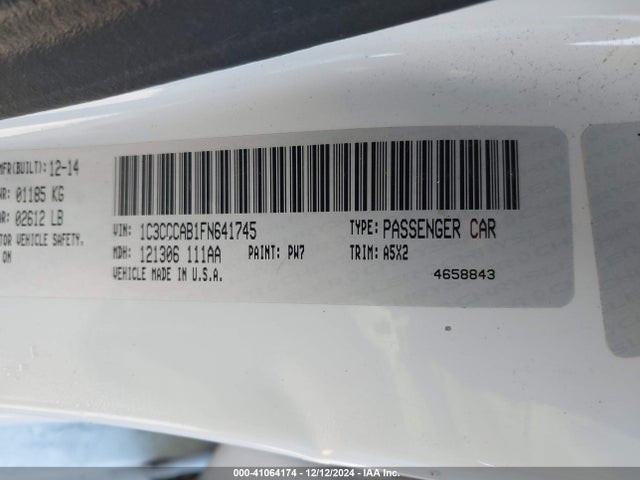 Chrysler 200 Limited 2015 1C3CCCAB1FN641745 Image 9