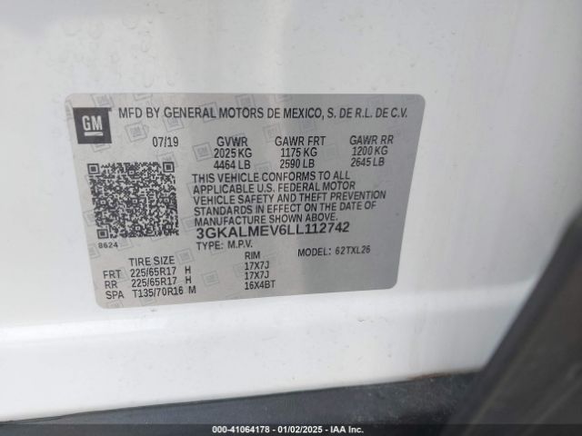 3GKALMEV6LL112742 GMC Terrain Fwd Sle
