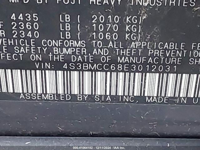4S3BMCC68E3012031 Subaru Legacy 2.5i Premium