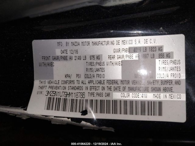 3MZBN1U79HM118786 Mazda Mazda3 Sport