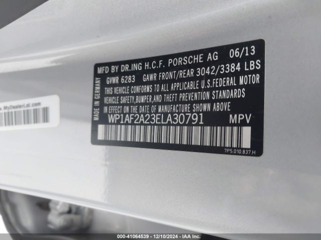 WP1AF2A23ELA30791 Porsche Cayenne Diesel Platinum Edition