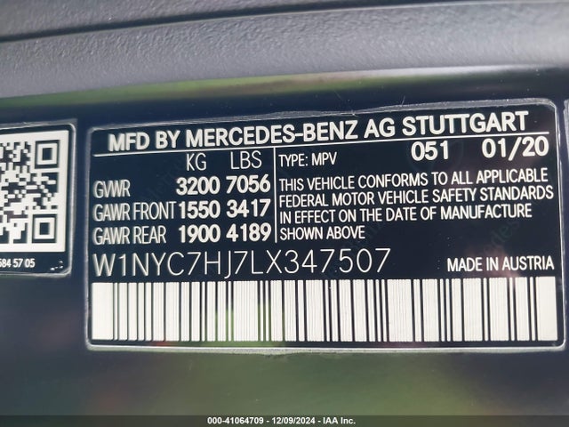 W1NYC7HJ7LX347507 Mercedes-Benz Amg G 63 4matic