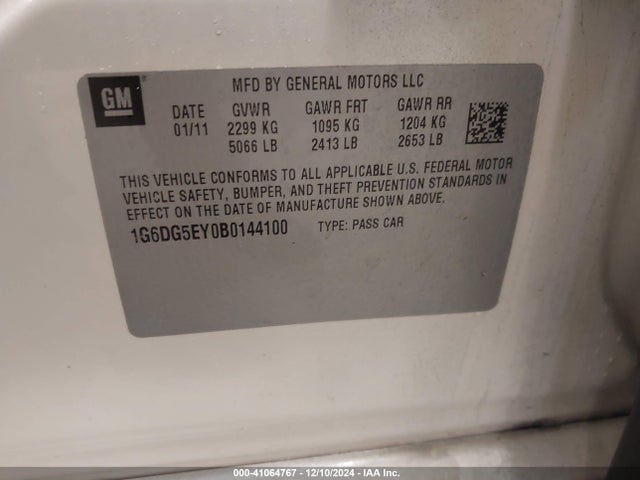 2011 CADILLAC CTS 1G6DG5EY0B0144100 Photo 8