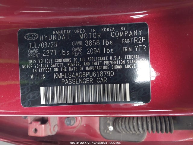 Hyundai ELANTRA SEL 2023 KMHLS4AG8PU618790 Image 9
