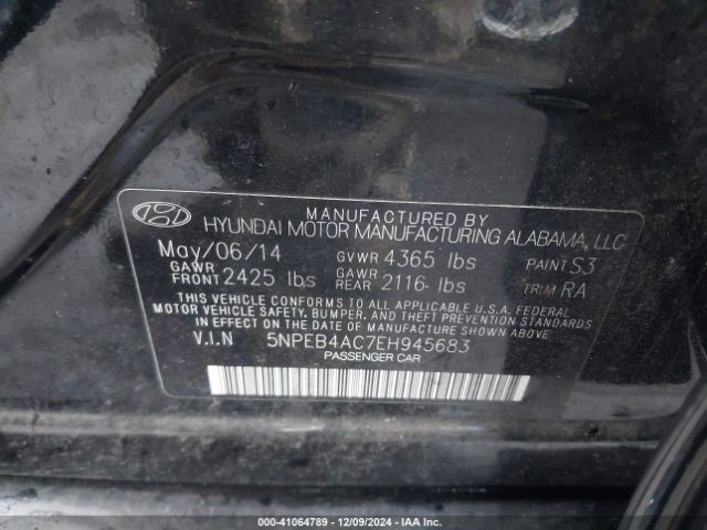 5NPEB4AC7EH945683 Hyundai SONATA GLS