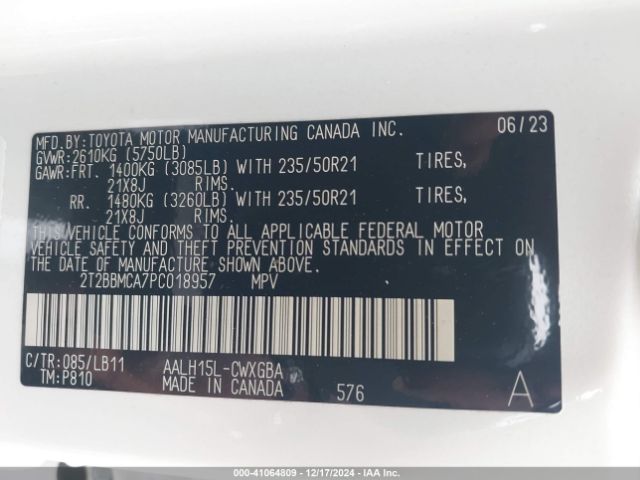 2T2BBMCA7PC018957 Lexus Rx 350h Premium Plus