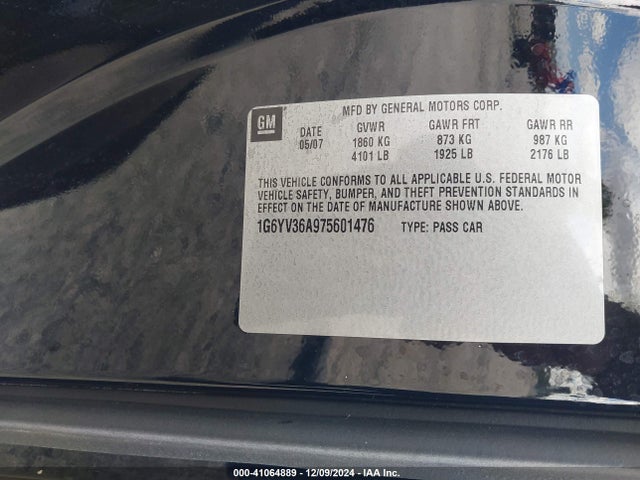 2007 CADILLAC XLR 1G6YV36A975601476 Photo 8