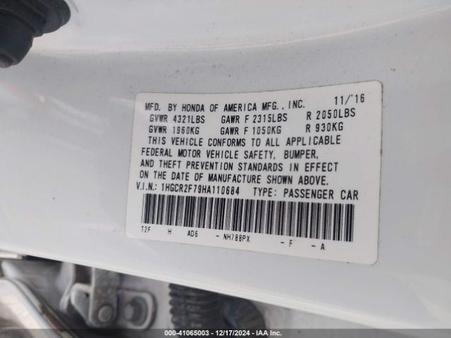 1HGCR2F79HA110684 Honda ACCORD EX