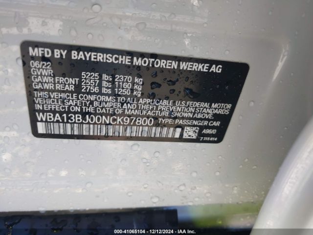 WBA13BJ00NCK97800 BMW 530 I Xdrive