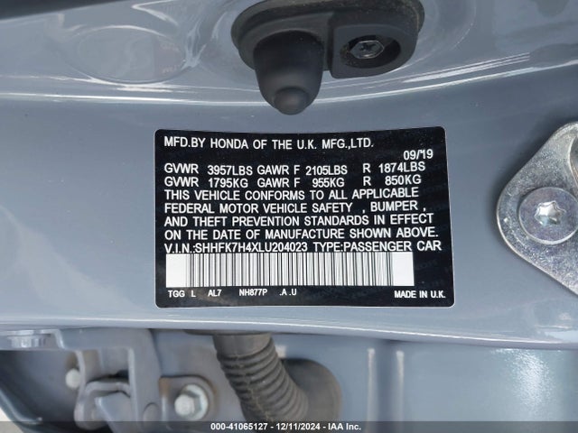 SHHFK7H4XLU204023 Honda l15ba