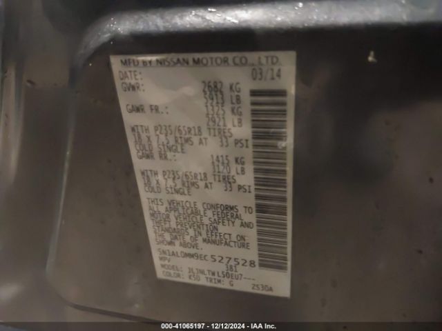 5N1AL0MM9EC527528 Infiniti QX60