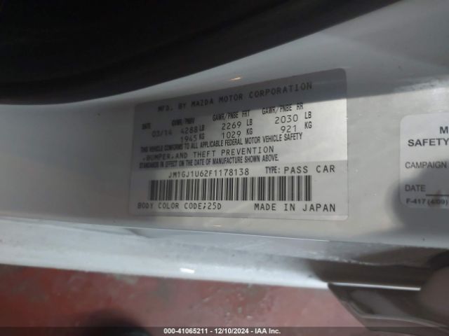 JM1GJ1U62F1178138 Mazda Mazda6 I Sport