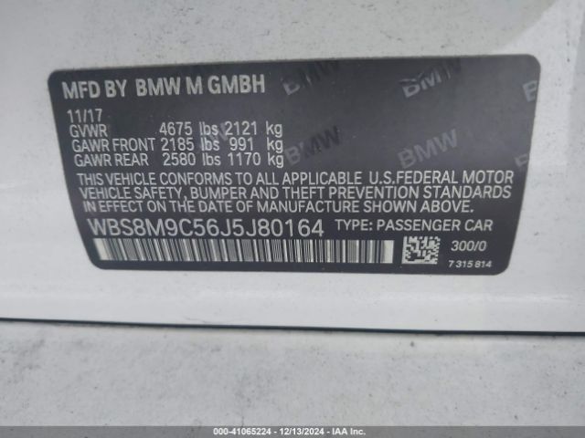 WBS8M9C56J5J80164 BMW M3 Cs