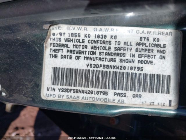 1998 SAAB 900 YS3DF58NXW2010795 Photo 8