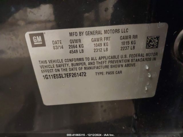 1G11E5SL7EF261472 Chevrolet MALIBU 2LT