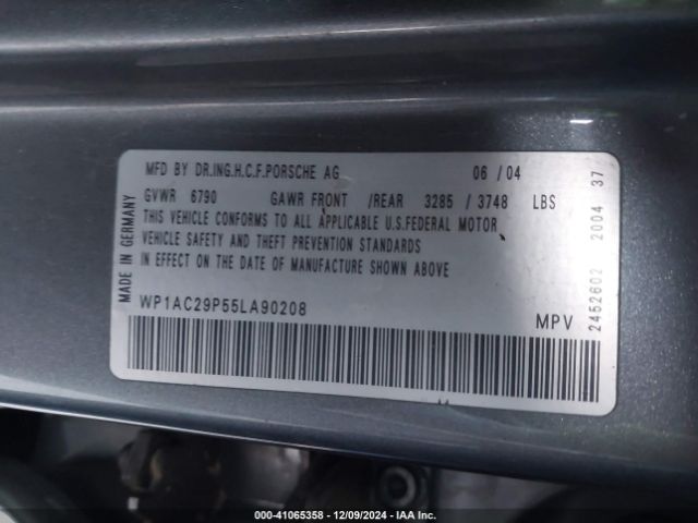 2005 PORSCHE CAYENNE WP1AC29P55LA90208 Photo 8