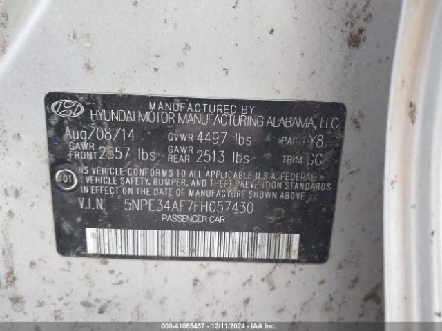 5NPE34AF7FH057430 Hyundai Sonata Sport