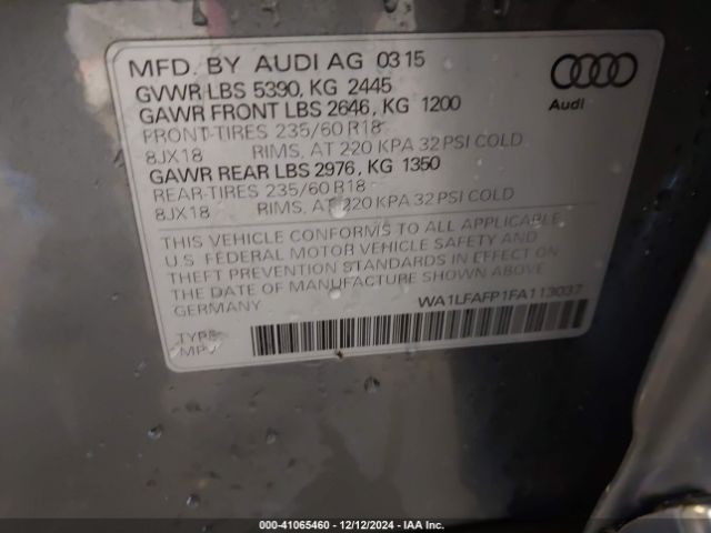 WA1LFAFP1FA113037 Audi Q5 2.0t Premium