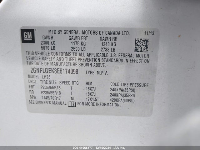 Chevrolet Equinox 2lt 2014 2GNFLGEK8E6174098 Image 9