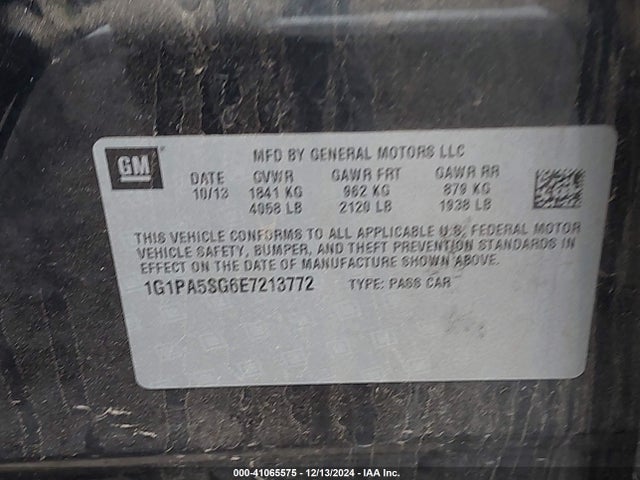 1G1PA5SG6E7213772 Chevrolet Cruze Ls Auto