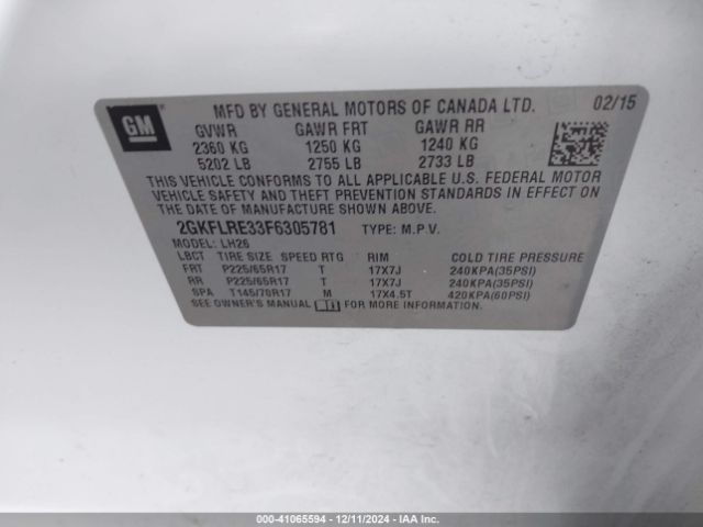 2GKFLRE33F6305781 GMC Terrain Sle-2