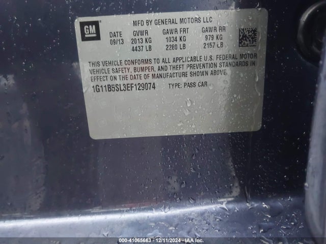 Chevrolet Malibu 1ls 2014 1G11B5SL3EF129074 Image 9